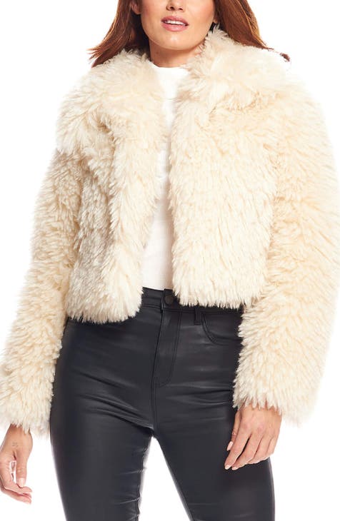 Topshop Tall faux fur jacket in cream