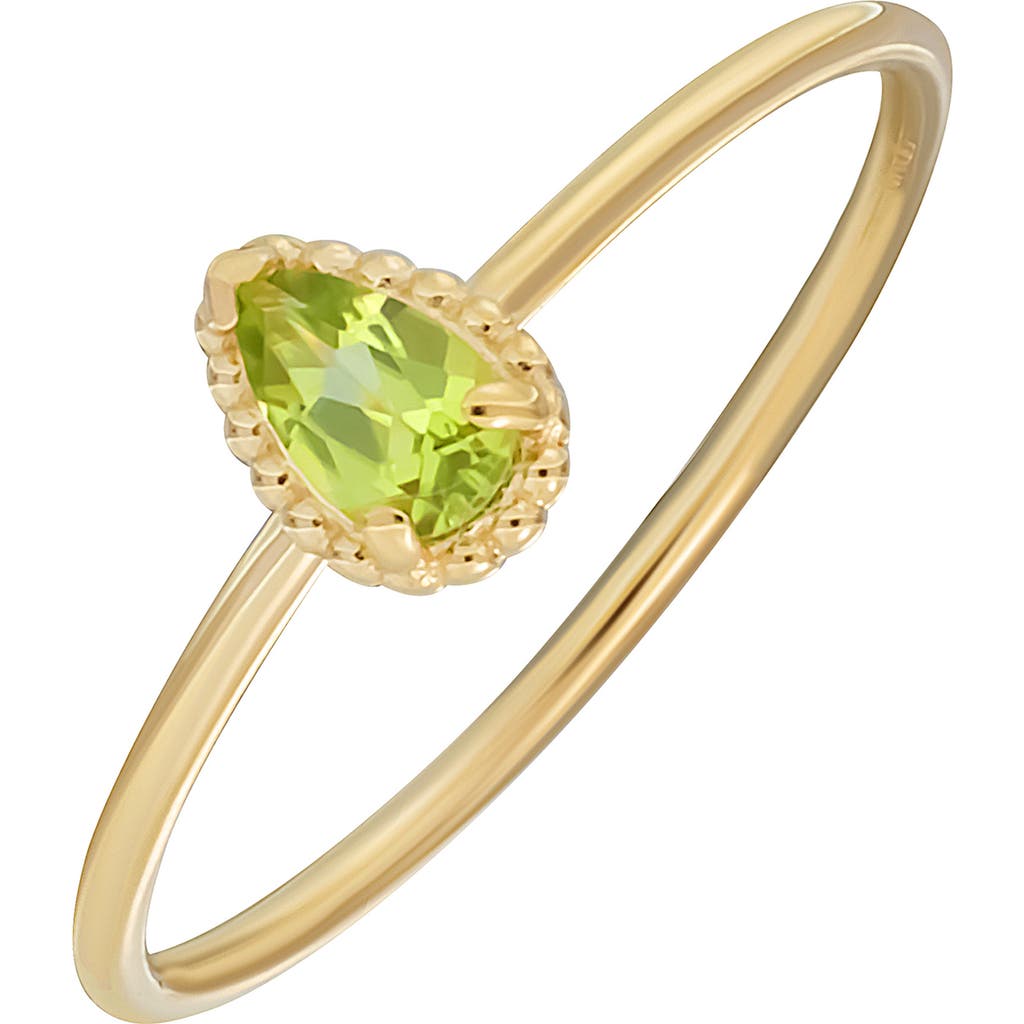 Bony Levy Color Stackable Ring In 14k Yellow Gold - Peridot