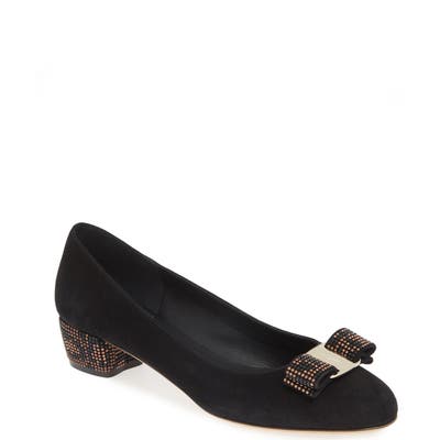 Salvatore Ferragamo Vara Studded Bow Pump