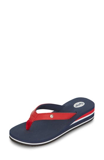Floopi Flip Flop Wedge Sandal In Navy