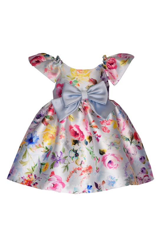 Iris & Ivy Babies' Floral Mikado Party Dress In Blue