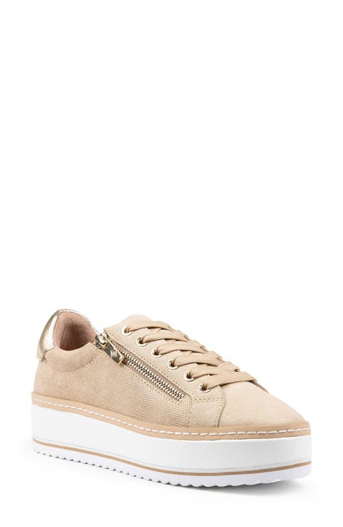 Donald Pliner Side Zip Platform Sneaker In Sand