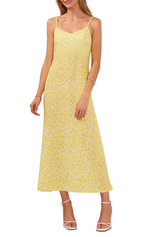 Vince Camuto Geometric Print Midi Slipdress in Bright Lemon at Nordstrom, Size Xx-Large