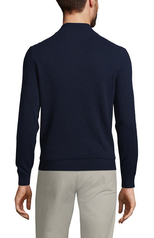 Shop Lands' End Fine Gauge Cashmere Quarter Zip In Radiant Navy