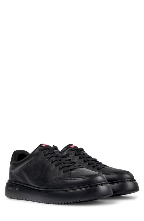 Camper Chunky Lace-up Leather Boots In Black/black