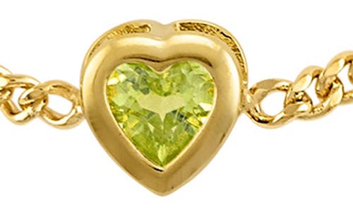 Fzn Heart Charm Bracelet In Peridot