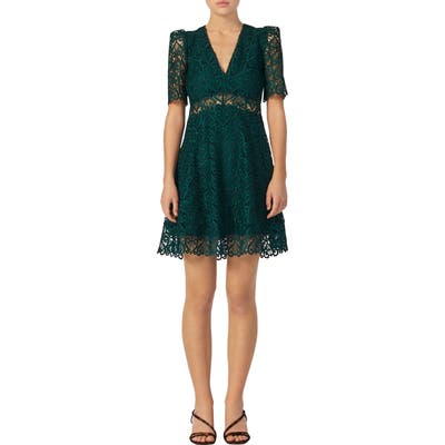 Sandro Hearty Lace Fit & Flare Cocktail Dress, US / 40 FR - Green