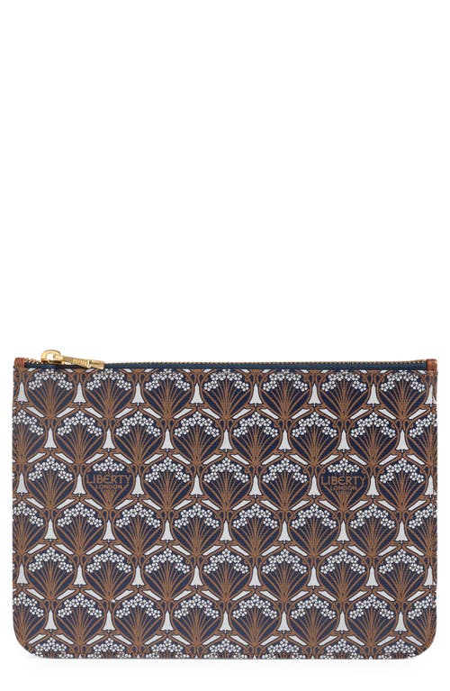 Coated Canvas Zip Pouch in Sand Multi