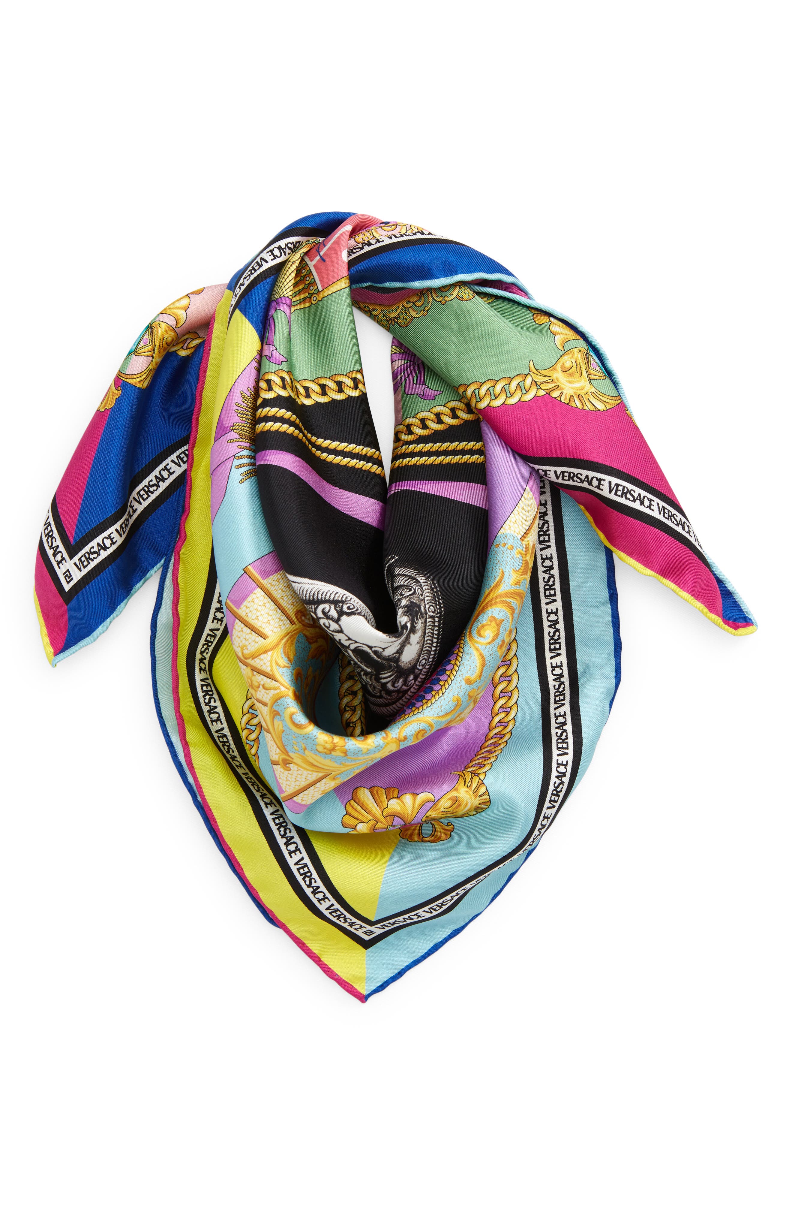 Satin Woman Neck Scarf Vintage Silk Geometric Foulard Long Colorful Pattern Shawl Doublesided Aztec Scarf Luxury Ladies Pashmina