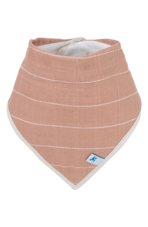 Little Unicorn 4-pack Fleece & Cotton Muslin Bandana Bib In Mauve Stripe