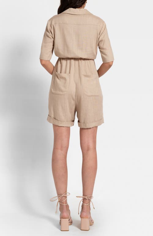 Shop Seraphine Utility Maternity/nursing Romper In Sand