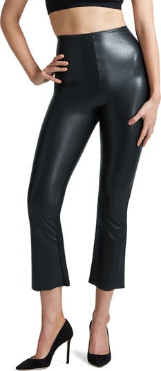 COMMANDO - FAUX LEATHER CROP FLARE LEGGING – Robert Simmonds Clothing