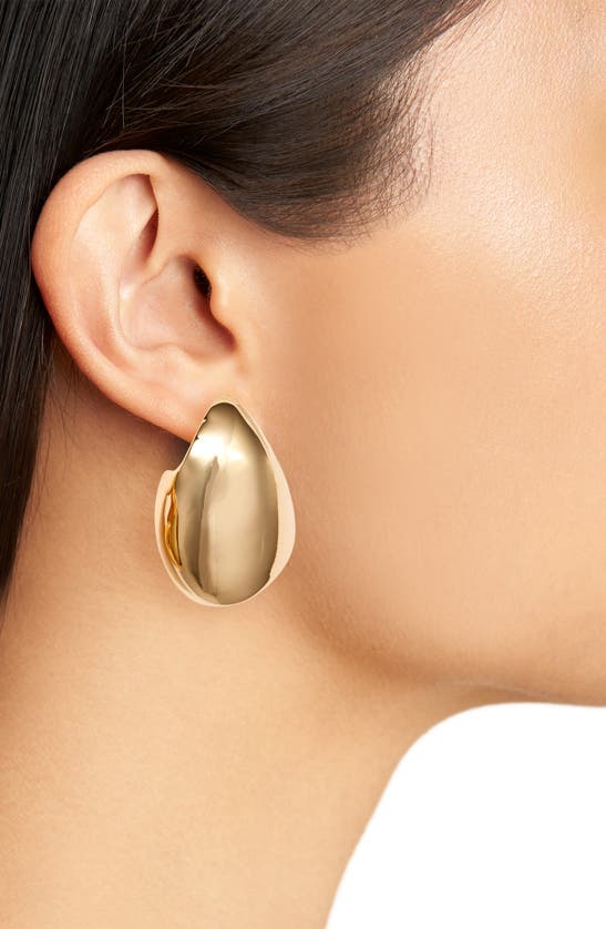 Shop Open Edit Molten Teardrop Stud Earrings In Gold