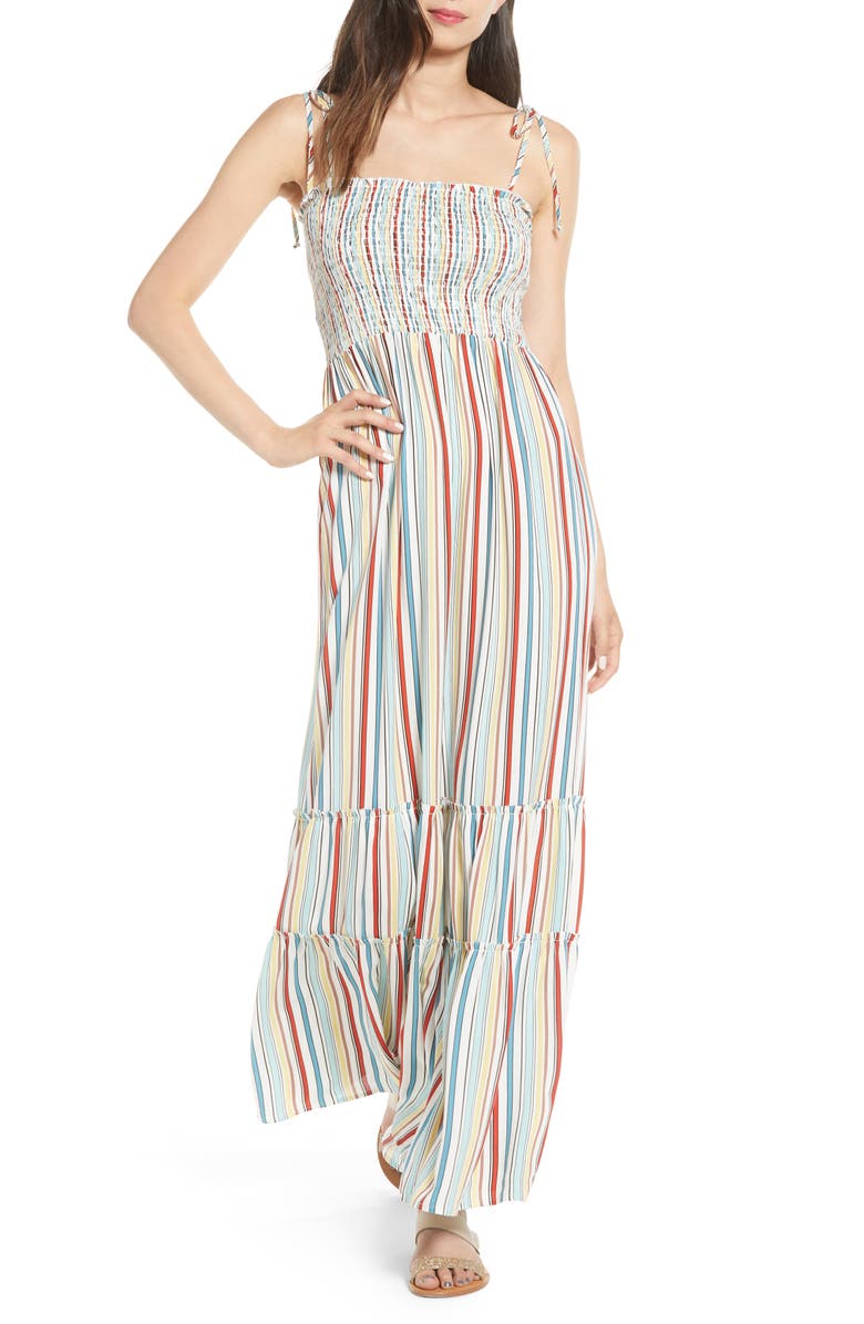 Socialite Smocked Stripe Maxi Dress Nordstrom