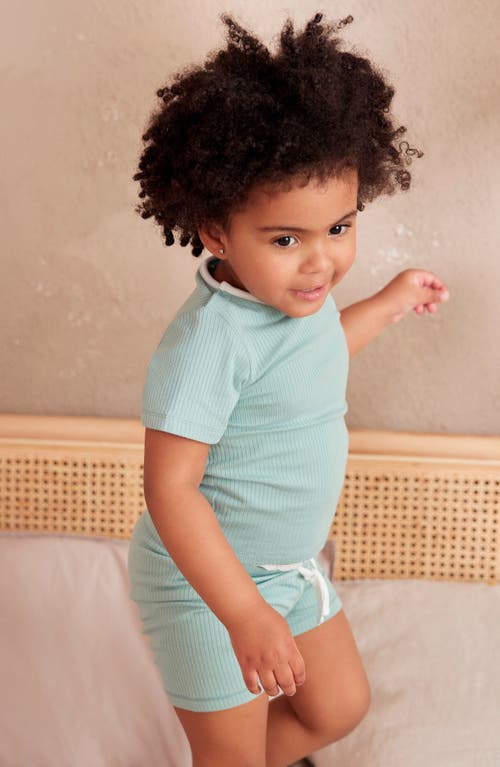 Mori Fitted Two-piece Rib Short Pajamas In Mint