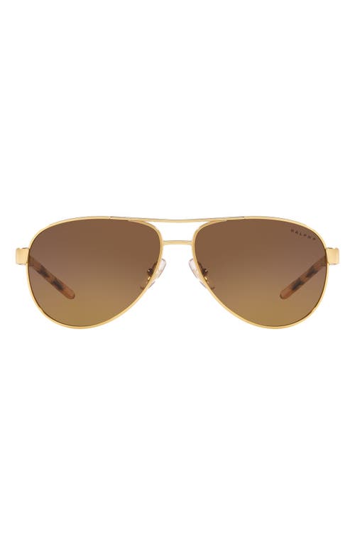 EAN 8056597208673 product image for RALPH by Ralph Lauren 59mm Gradient Polarized Aviator Sunglasses in Shiny Gold/P | upcitemdb.com