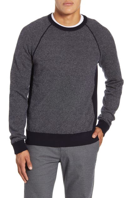 Vince Birdseye Crewneck Wool & Cashmere Sweater In H Charcoal/h Grey