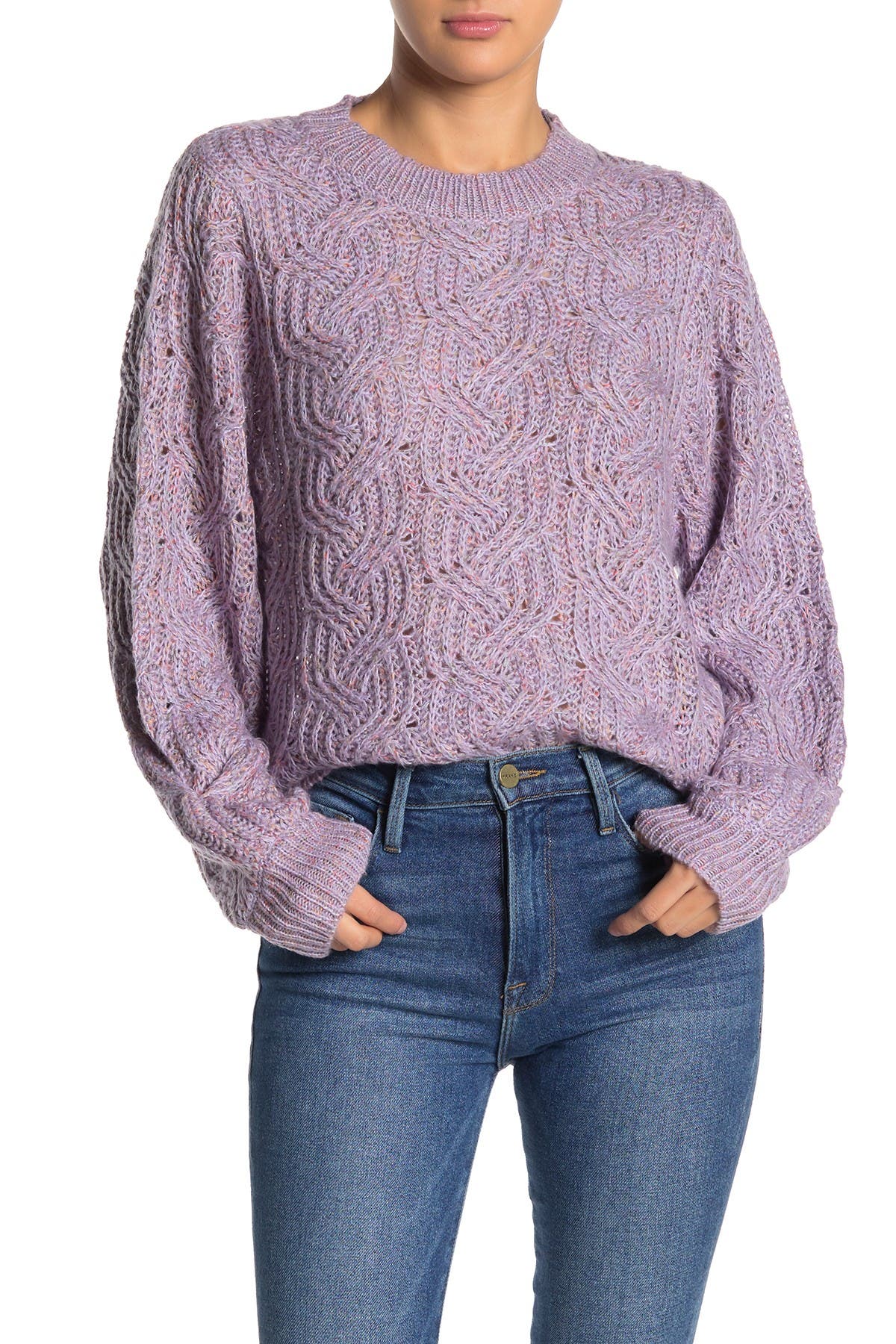 marled cable knit sweater
