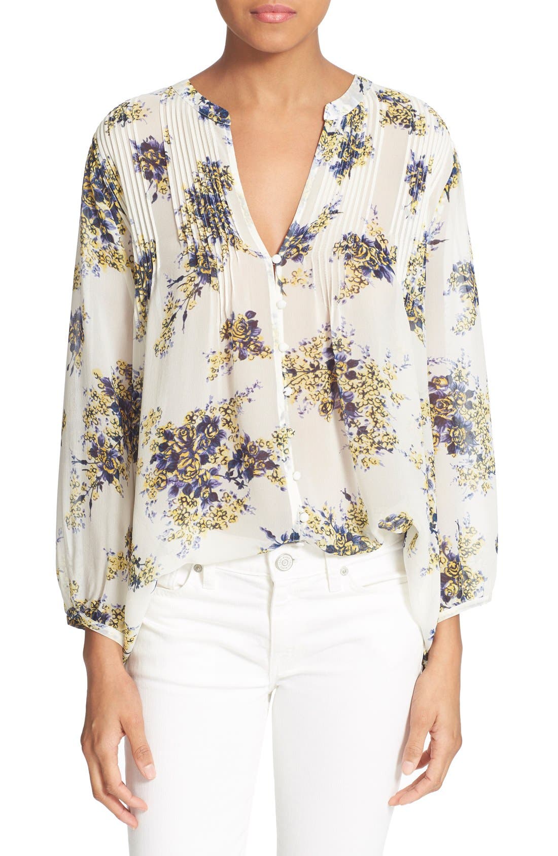 Joie 'Laurel B' Floral Print Silk Top | Nordstrom