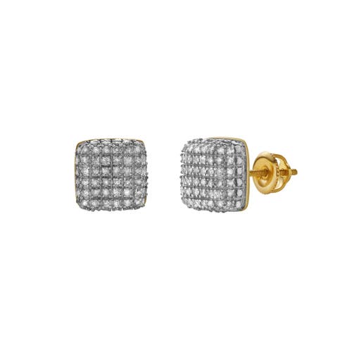 Luvmyjewelry Encanto 10k Yellow Gold Diamond Unisex Earrings In 10k Yellow Gold
