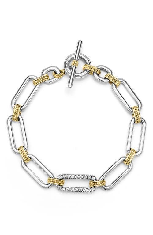 Lagos Signature Caviar Links Chain Bracelet In Two-tone