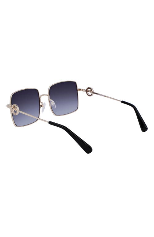 Shop Longchamp Medallion 55mm Gradient Square Sunglasses In Gold/gradient Grey