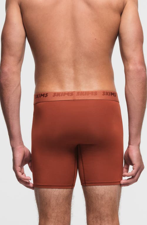 Shop Skims 5-inch Stretch Modal Boxer Briefs In Rust