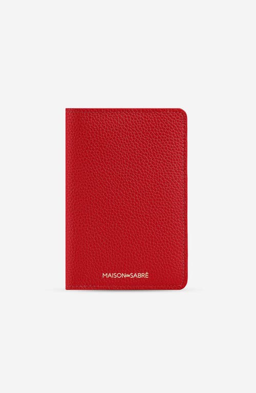 Shop Maison De Sabre Maison De Sabré Leather Passport Holder In Pomegranate Red