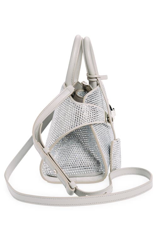 Ferragamo Mini Strass Crystal Top Handle Bag In Perla