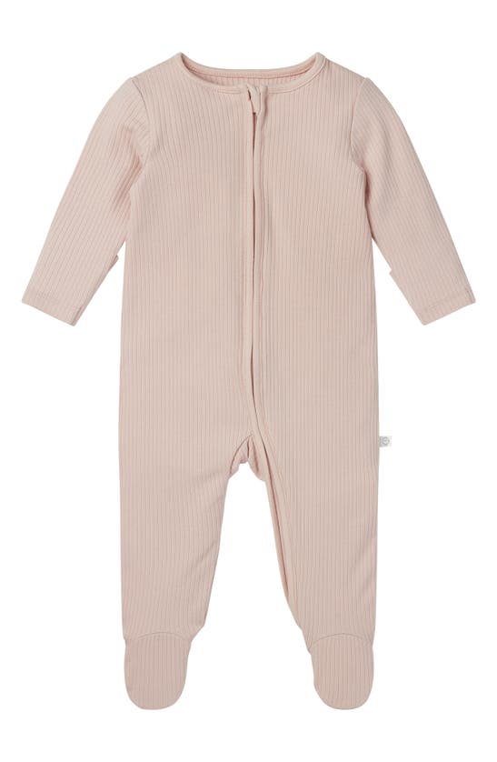 Mori Clever Zip Footie In Blush