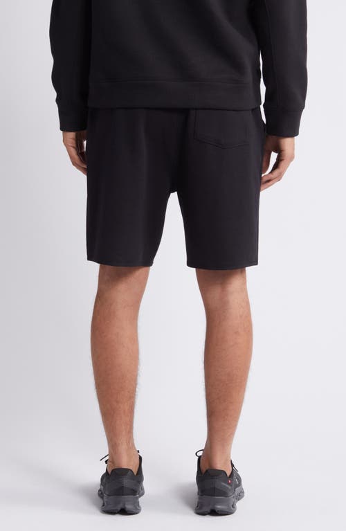 Shop Zella Powertek Stretch Cotton Blend Shorts In Black