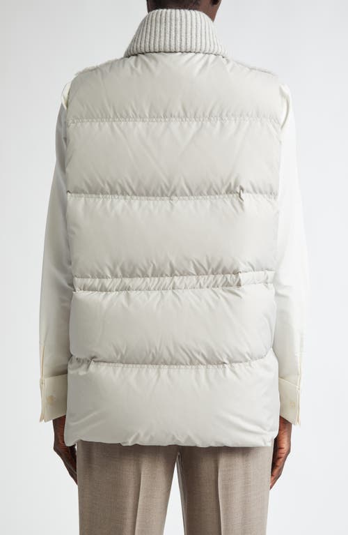 Shop Lafayette 148 New York Genuine Shearling & Quilted Down Vest In Pale Grey