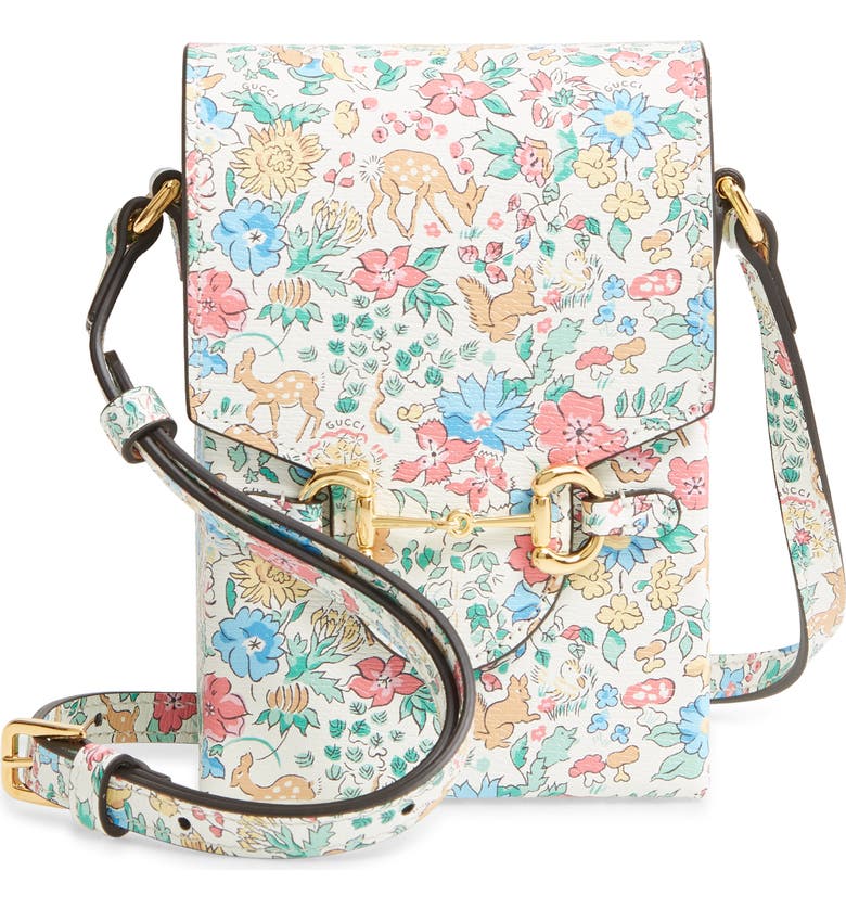 Gucci X Liberty London Mini 1955 Horsebit Floral Leather Crossbody Bag Nordstrom
