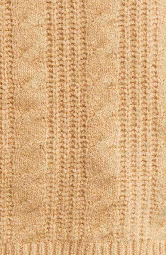 Open Edit Cable Knit Crop Cardigan In Tan Cartouche