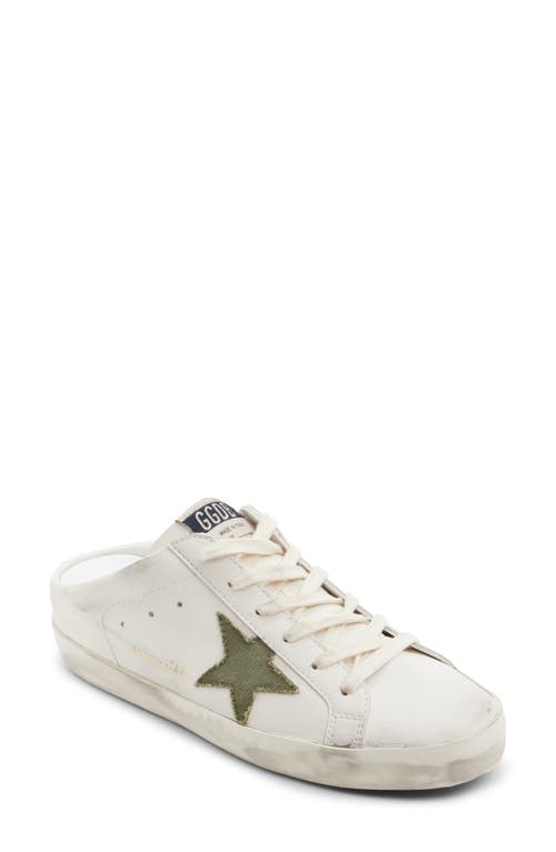 Shop Golden Goose Super-star Sabot Mule Sneaker In White/green