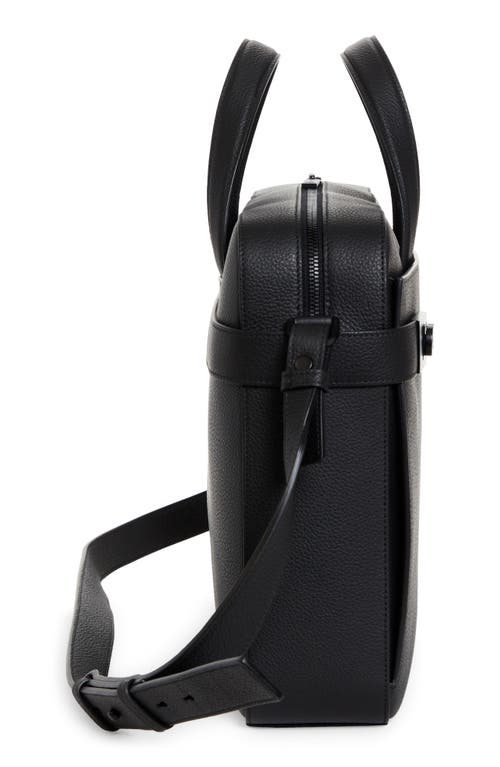 Ferragamo Twins Leather Briefcase In Nero