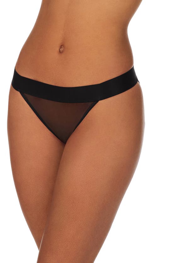 Shop Dkny Sheers Cheeky Bikini Cut Briefs In Black