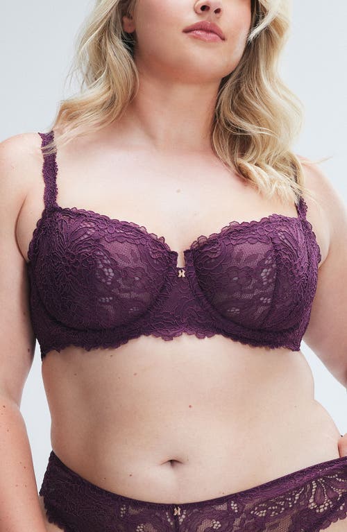 Shop Savage X Fenty Romantic Corded Lace Unlined Balconette Bra In Purple Persuasion