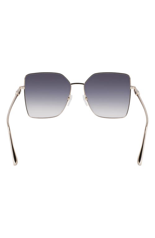 Longchamp Roseau 57mm Gradient Butterfly Sunglasses In Gold/gradient Smoke