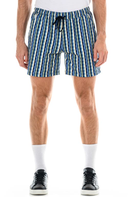 Original Paperbacks Palm Cotton Blend Drawstring Volley Shorts in Bluemulti 