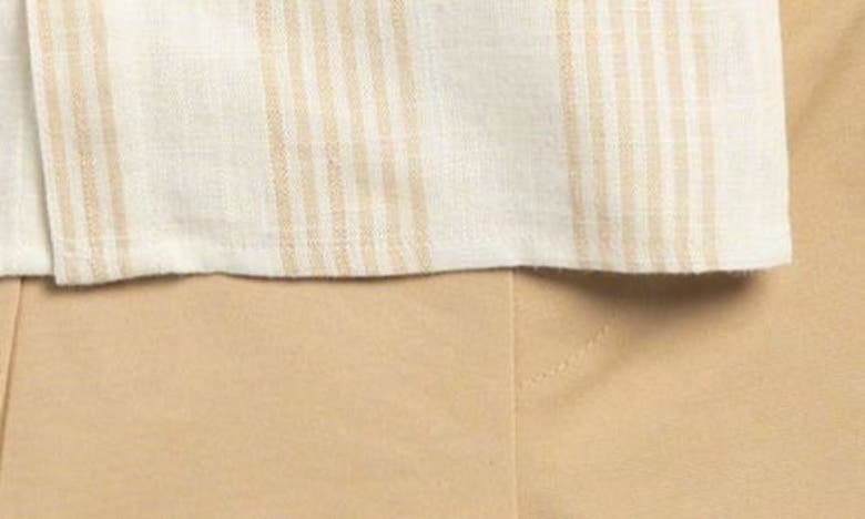 Shop Sammy + Nat Stripe Button-up Shirt & Shorts Set In Tan