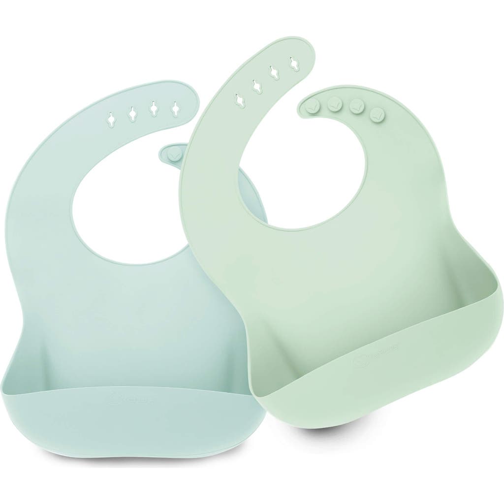 Keababies Prep Silicone Bibs In Pastel Sky