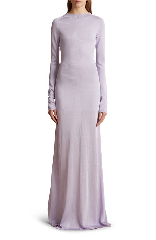 Khaite Valera Long Sleeve Knit Dress Lavender at Nordstrom,