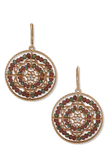 Lonna & Lilly Beaded Disc Drop Earrings In Gold
