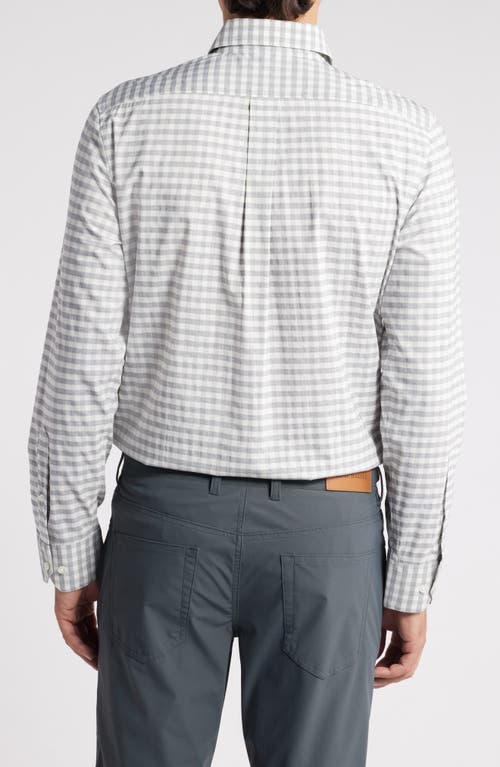 Shop Scott Barber Mélange Check Stretch Button-down Shirt In Grey Heather