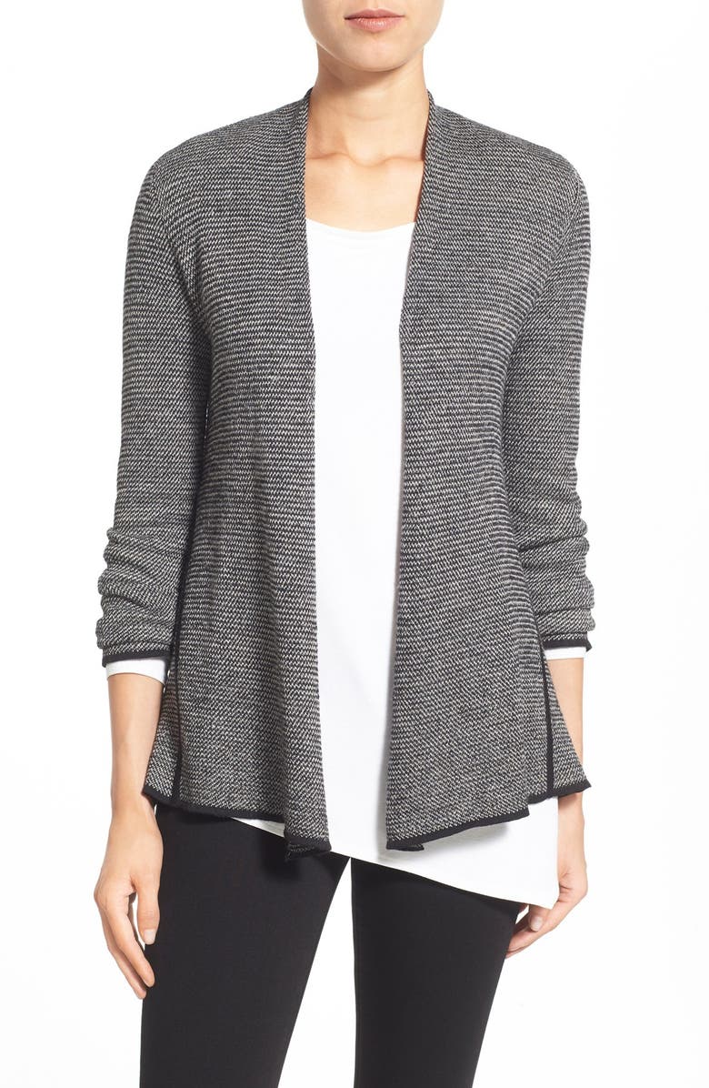 Eileen Fisher Wool Blend Long Peplum Cardigan (Regular & Petite ...