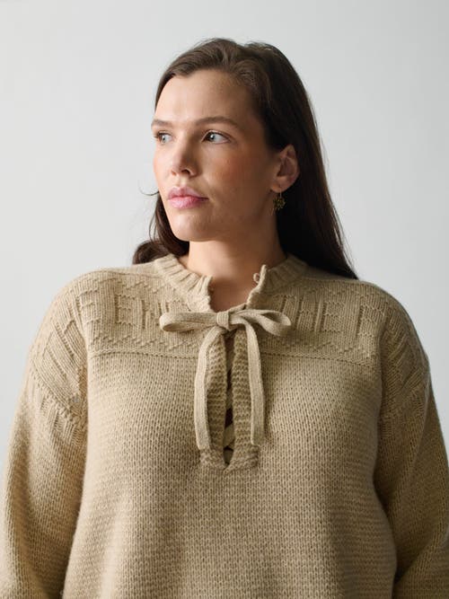 Lingua Franca The End Lace-up Guernsey Pullover In Linen