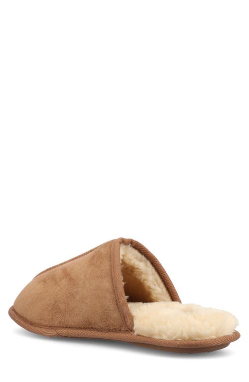 Taft Duncan Faux Shearling Scuff Slipper In Chestnut