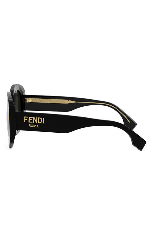 Shop Fendi ' Roma 62mm Overize Round Sunglasses In Shiny Black/smoke