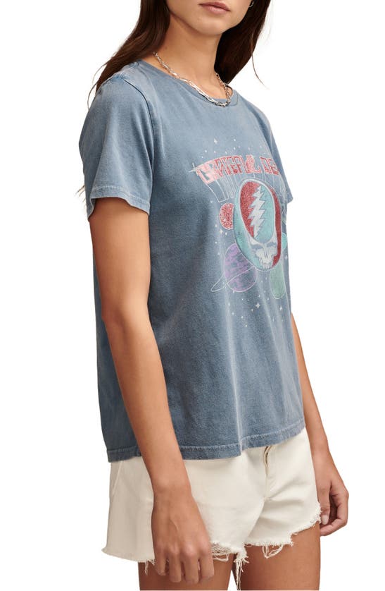 Shop Lucky Brand Greatful Dead Cotton Graphic T-shirt In Aegean Blue